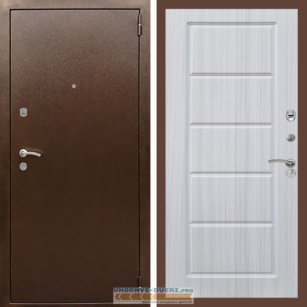 Входная дверь REX (Рекс) 1А Медный антик ФЛ-39 Сандал светлый