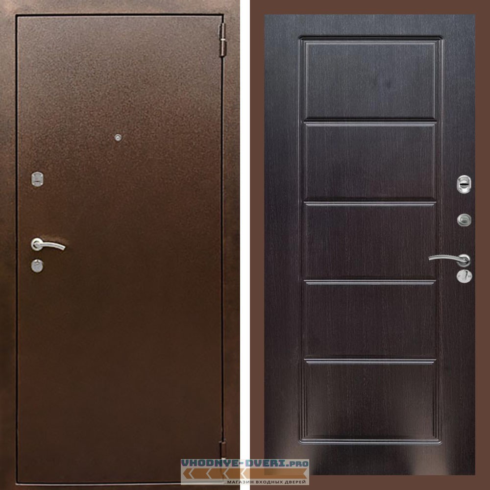 Входная дверь REX (Рекс) 1А Медный антик ФЛ-39 Венге