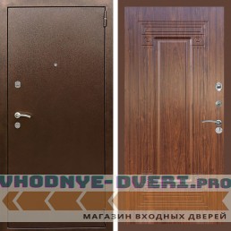 Входная дверь REX (Рекс) 1А Медный антик ФЛ-4 мореная берёза