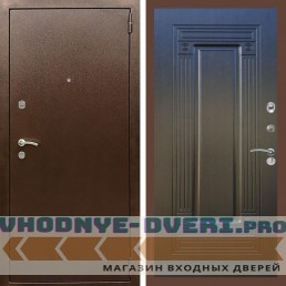 Входная дверь REX (Рекс) 1А Медный антик ФЛ-4 венге