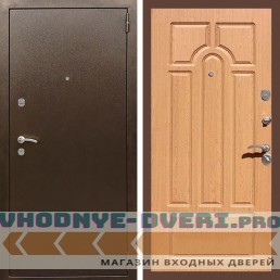 Входная дверь REX (Рекс) 1А Медный антик ФЛ-58 дуб светлый