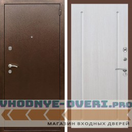 Входная дверь REX (Рекс) 1А Медный антик ФЛ-68 Лиственница бежевая