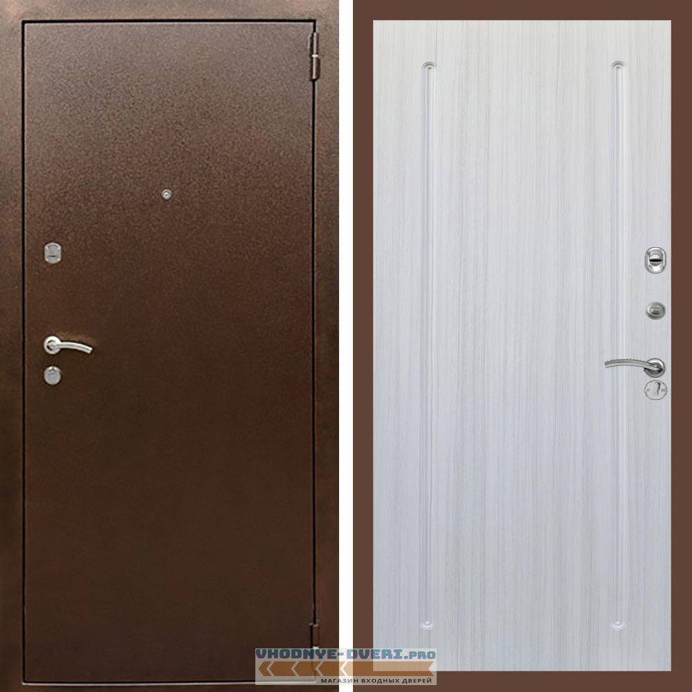 Входная дверь REX (Рекс) 1А Медный антик ФЛ-68 Сандал светлый