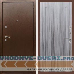 Входная дверь REX (Рекс) 1А Медный антик ФЛ-68 Сандал серый