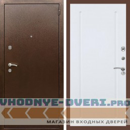 Входная дверь REX (Рекс) 1А Медный антик ФЛ-68 Белый матовый