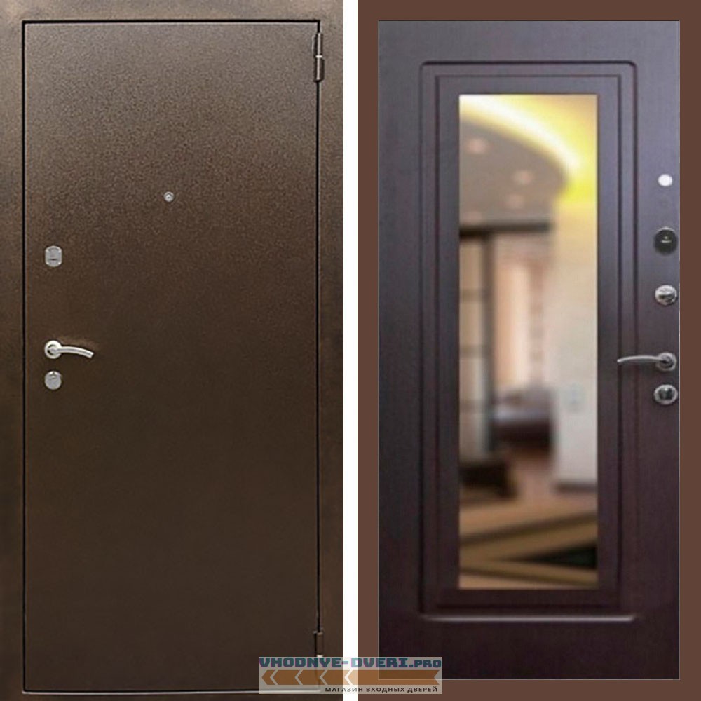 Входная дверь REX (Рекс) 1А Медный антик ФЛЗ-120 венге