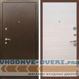 Входная дверь REX (Рекс) 1А Медный антик гладкая акация светлая