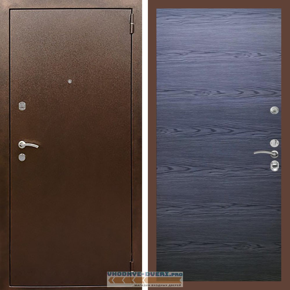 Входная дверь REX (Рекс) 1А Медный антик Гладкая дуб тангент