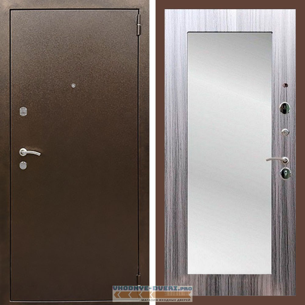 Входная дверь REX (Рекс) 1А Медный антик пастораль сандал серый