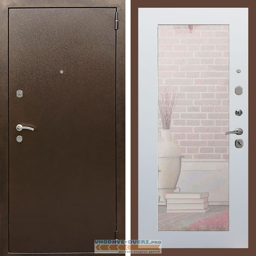 Входная дверь REX (Рекс) 1А Медный антик пастораль белый матовый