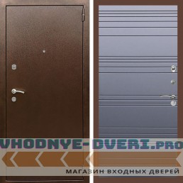Входная дверь REX (Рекс) 1А Медный антик полоски горизонтальные силк титан