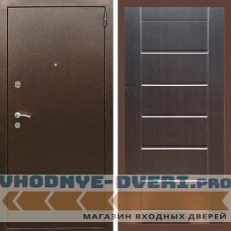 Входная дверь REX (Рекс) 1А Медный антик сити 16 мм венге