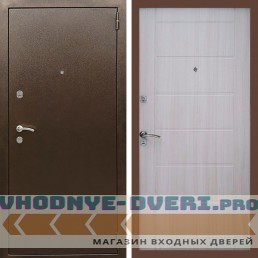 Входная дверь REX (Рекс) 1А Медный антик сити 6 мм сандал светлый