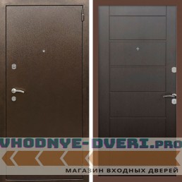 Входная дверь REX (Рекс) 1А Медный антик сити 6 мм венге