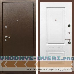 Входная дверь REX (Рекс) 1А Медный антик смальта 04 белый матовый