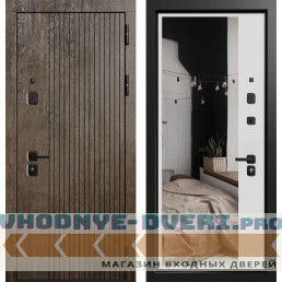 Акцент 3К90 TOR ЮР-38 ХардВуд лунный (MPD101) - ЮР-42 декоративная зеркальная вставка ZB Белый