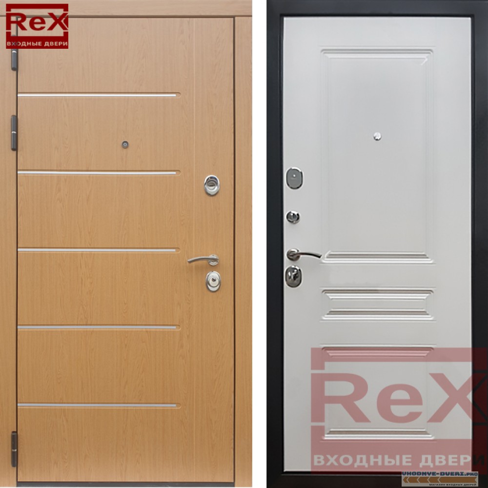 Металлическая дверь REX-10 Белый ясень