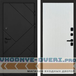 Дверь Termo Door Стоун Black Flat Белый софт
