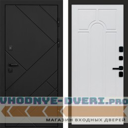 Входная дверь Стоун Black Арка белое дерево