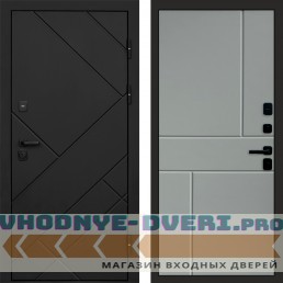 Дверь Termo Door Стоун Black Горизонт Grey софт