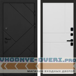 Входная дверь Стоун Black Горизонт белый