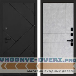 Входная дверь Стоун Black Горизонт бетон светлый