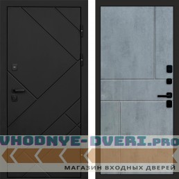 Входная дверь Стоун Black Горизонт бетон темный