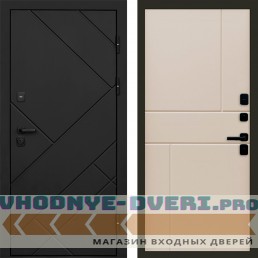Дверь Termo Door Стоун Black Горизонт Слоновая кость