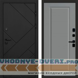 Входная дверь Стоун Black Гранд Grey софт