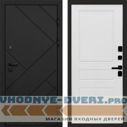 Входная дверь Стоун Black Классика белое дерево