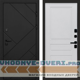 Входная дверь Стоун Black Классика Белый матовый