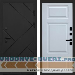 Дверь  Termo Door Стоун Black Лион Белый софт