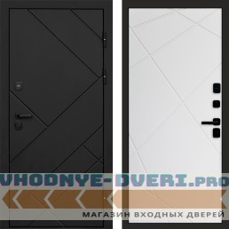 Входная дверь Стоун Black Лучи белый