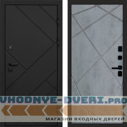 Входная дверь Стоун Black Лучи бетон темный