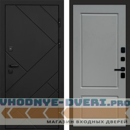 Дверь входная Termo Door Стоун Black Марсель Grey софт