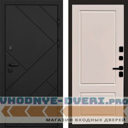 Дверь входная Termo Door Стоун Black Марсель Слоновая кость