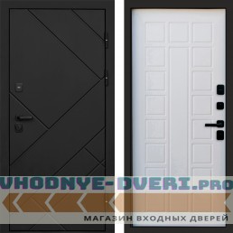 Входная дверь Стоун Black Престиж Белое дерево