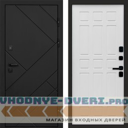 Входная дверь Стоун Black Спарта белое дерево