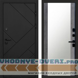 Дверь Termo Door Стоун Black Зеркало 27 Бетон темный