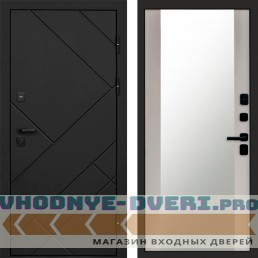 Дверь Termo Door Стоун Black Зеркало 27 Лиственница белая