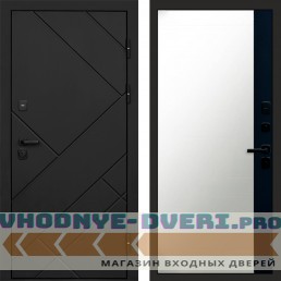Дверь Termo Door Стоун Black Зеркало фацет Черный кварц