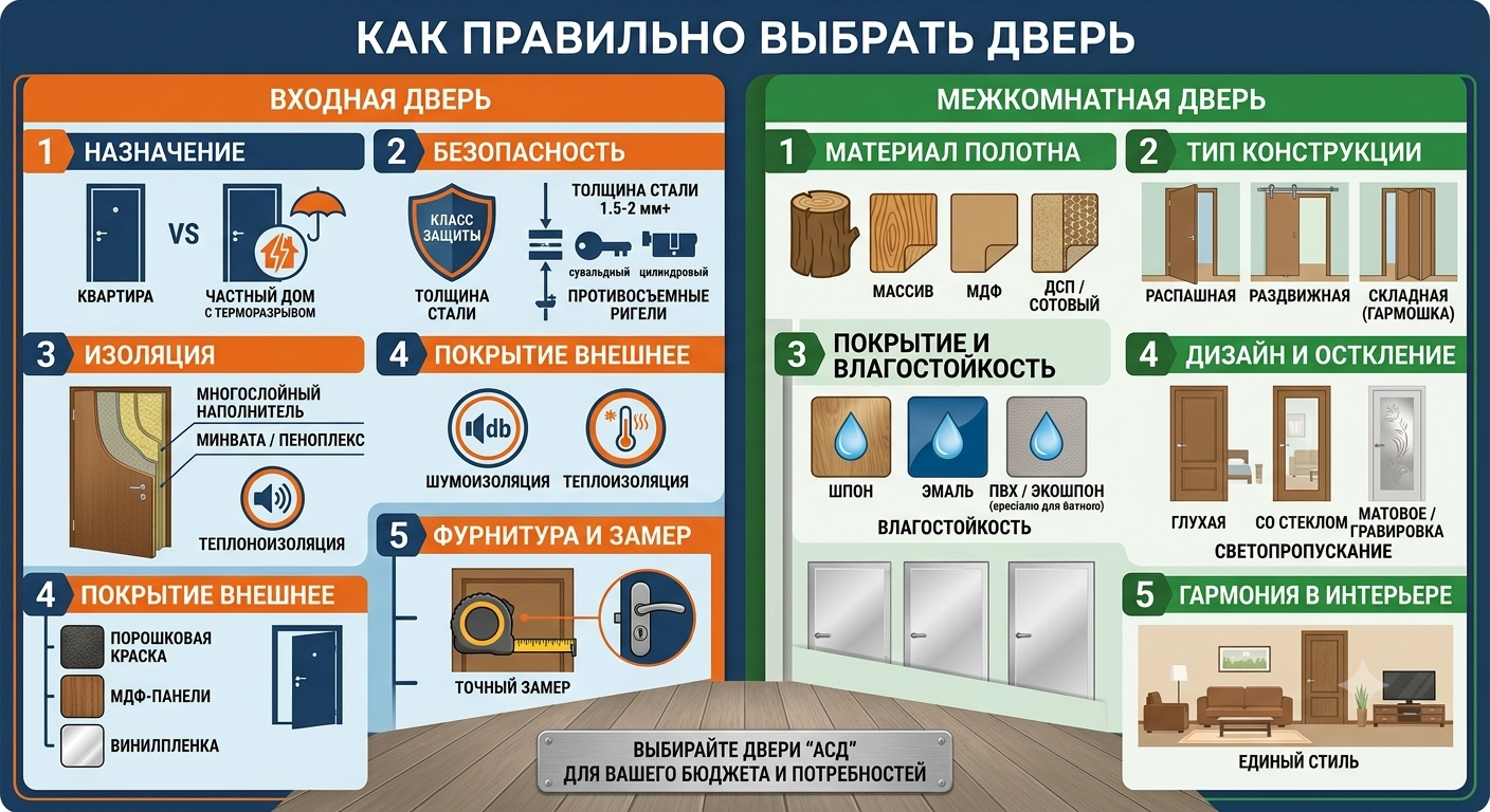 Инфографика: как выбрать входные двери АСД