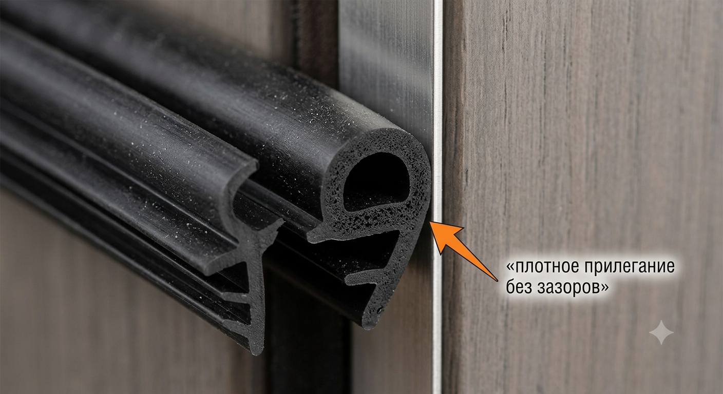 Уплотнители из EPDM-резины в притворе двери