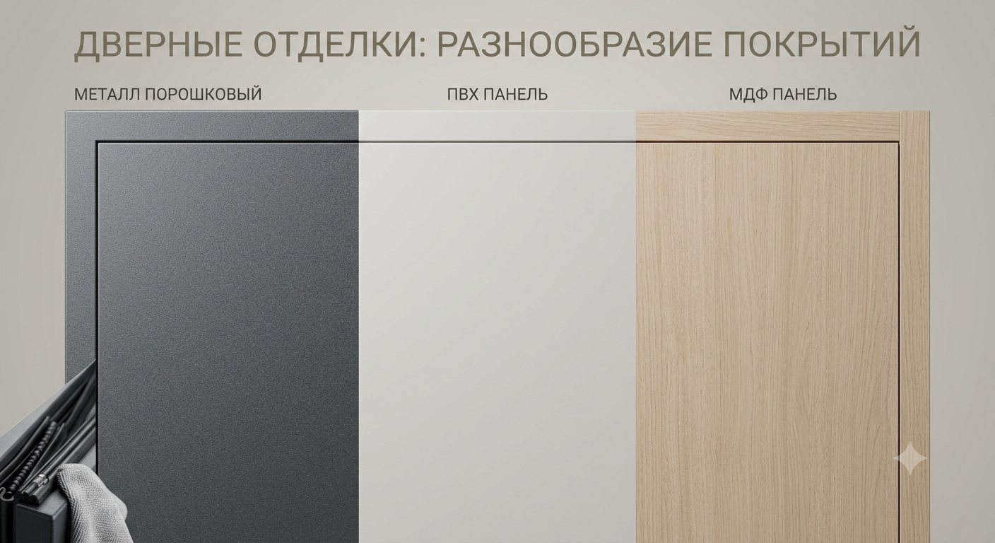 Разные типы покрытий входной двери